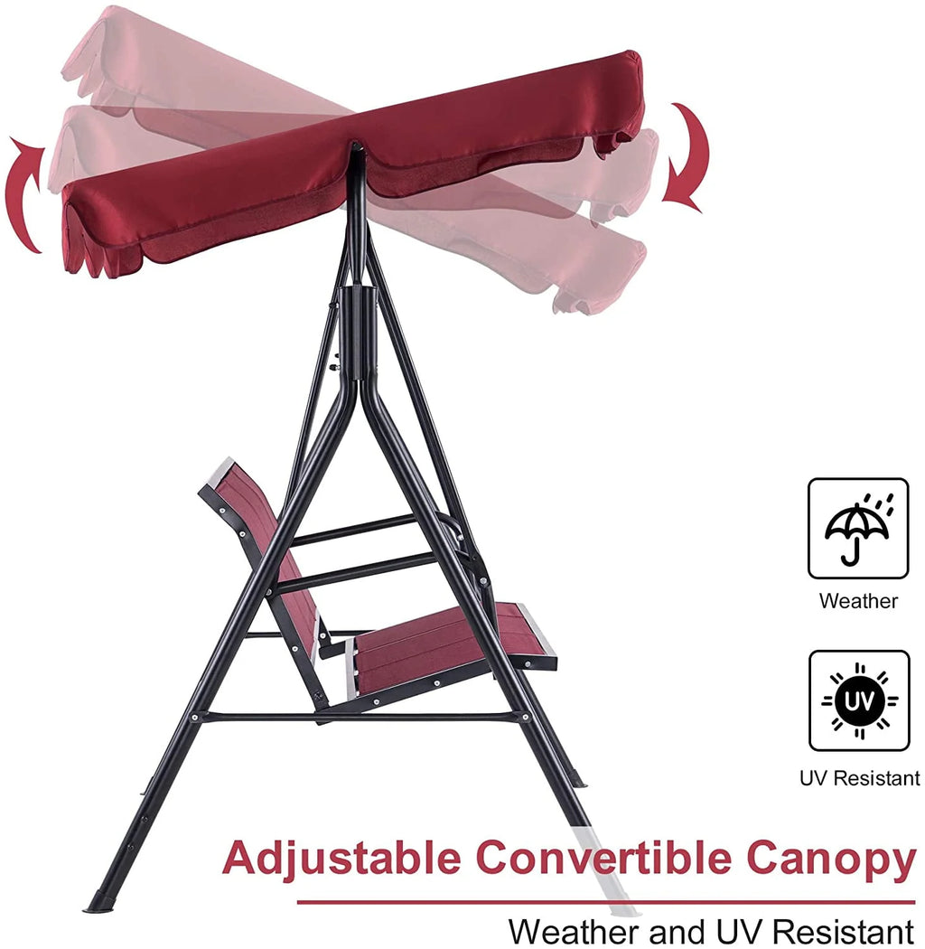 Dark Grey 3-Person Canopy Swing Chair L35715