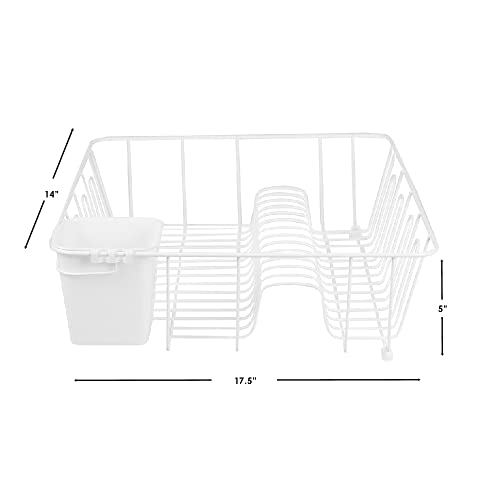 Black Vinyl Coated Wire Dish Drying Rack with Square Utensil Holder Z900934