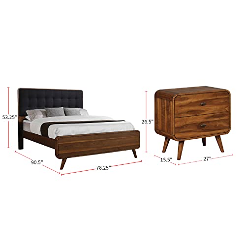 Dark Walnut Eastern King Bed 4-Piece Set I93527