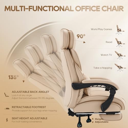 Big and Tall Heavy Duty Leather Office Chair Black N85016
