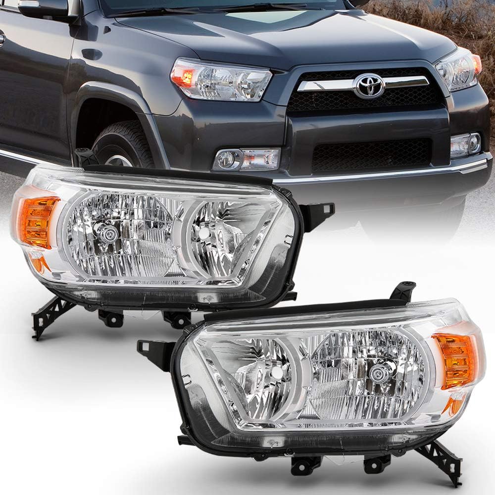 Chrome Housing Direct Replacement Headlights Pair Left+Right C901