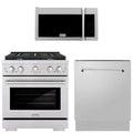 30 in. Stainless Steel Gas Range Microwave and Dishwasher Package E402