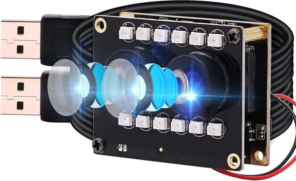2mp FHD 1080P Dual Lens Webcam Module with IR Led Lights, Pack of 2 N385