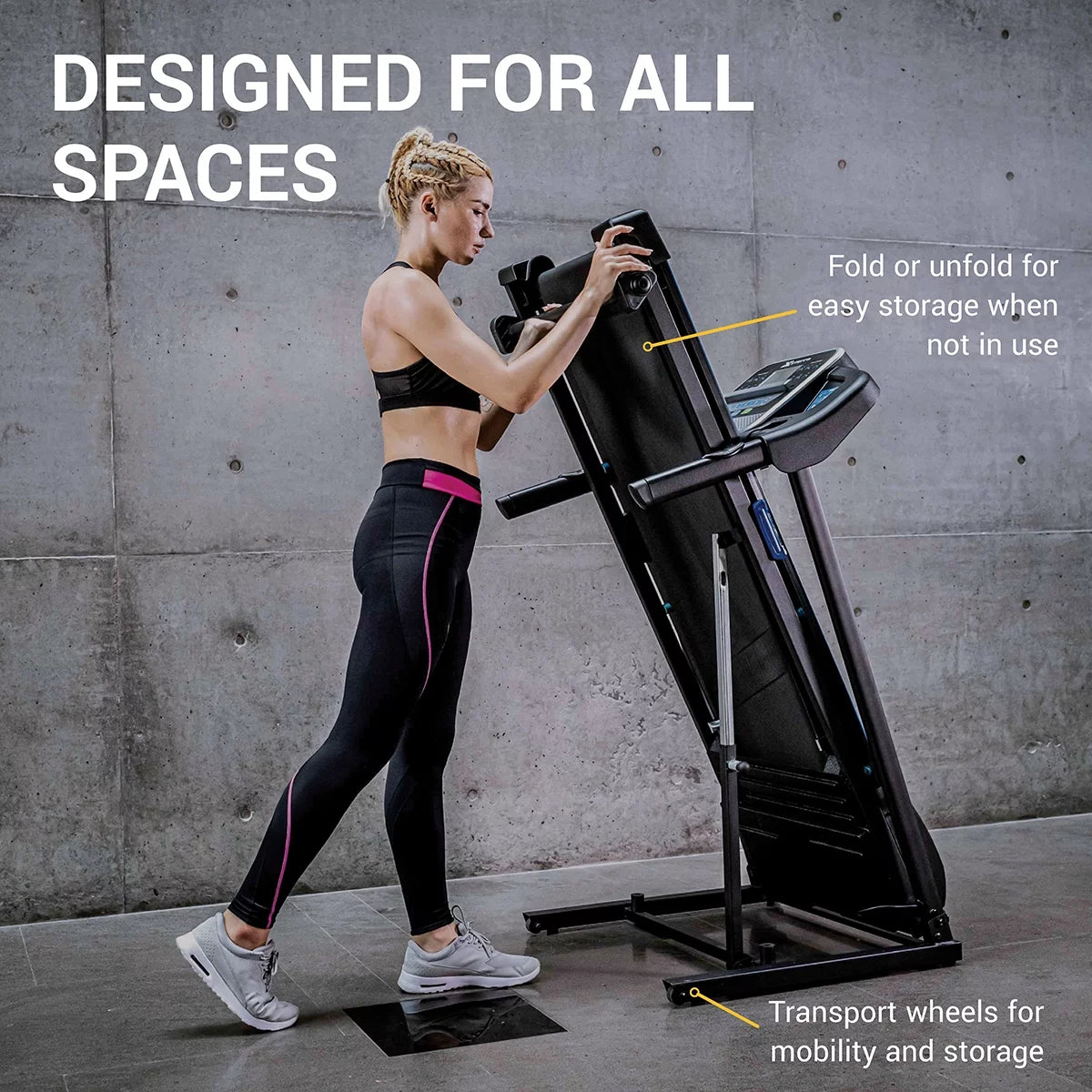Folding Treadmill with Cushioned Deck and LCD Display P444