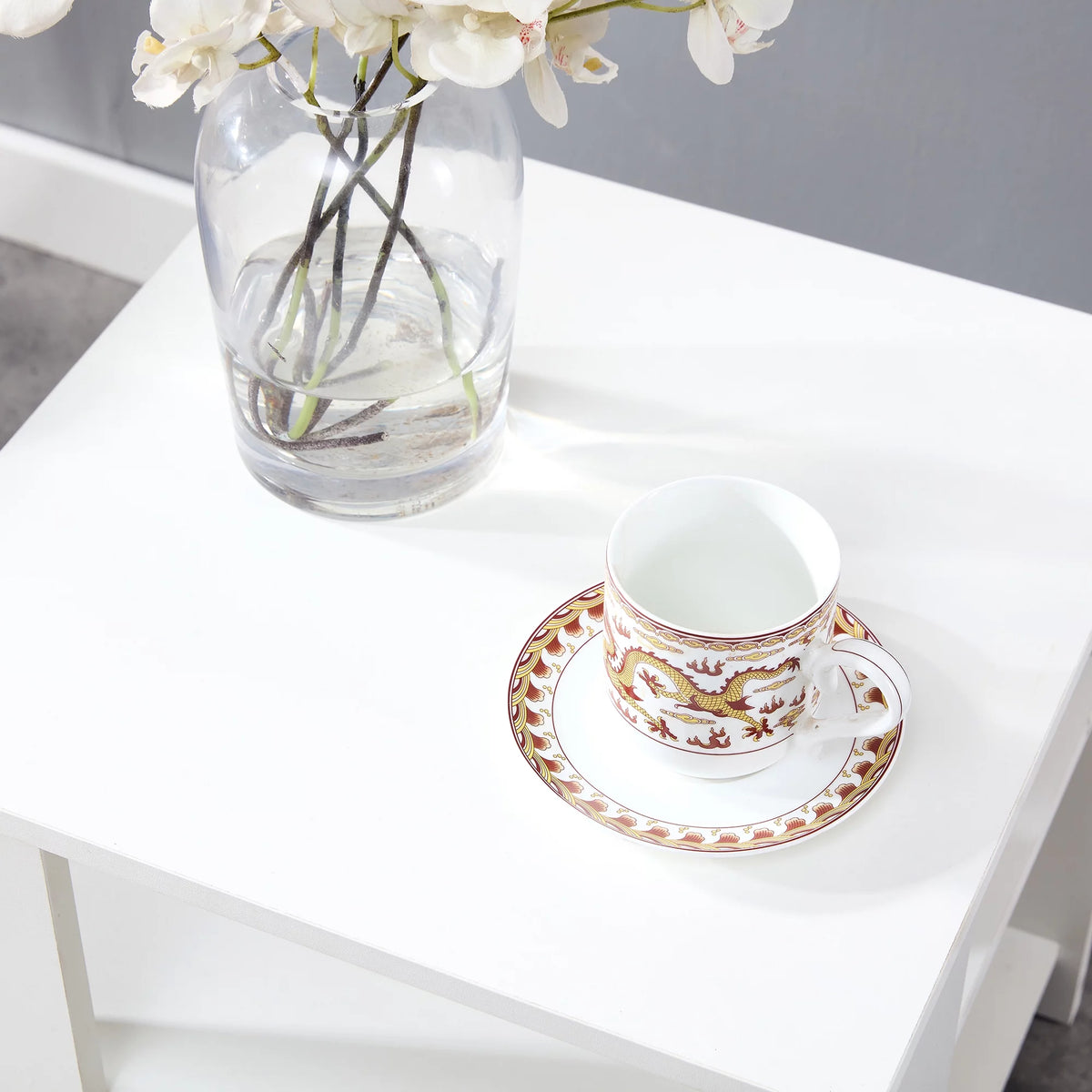 White 3 Tier Wood Square Nightstand R66896