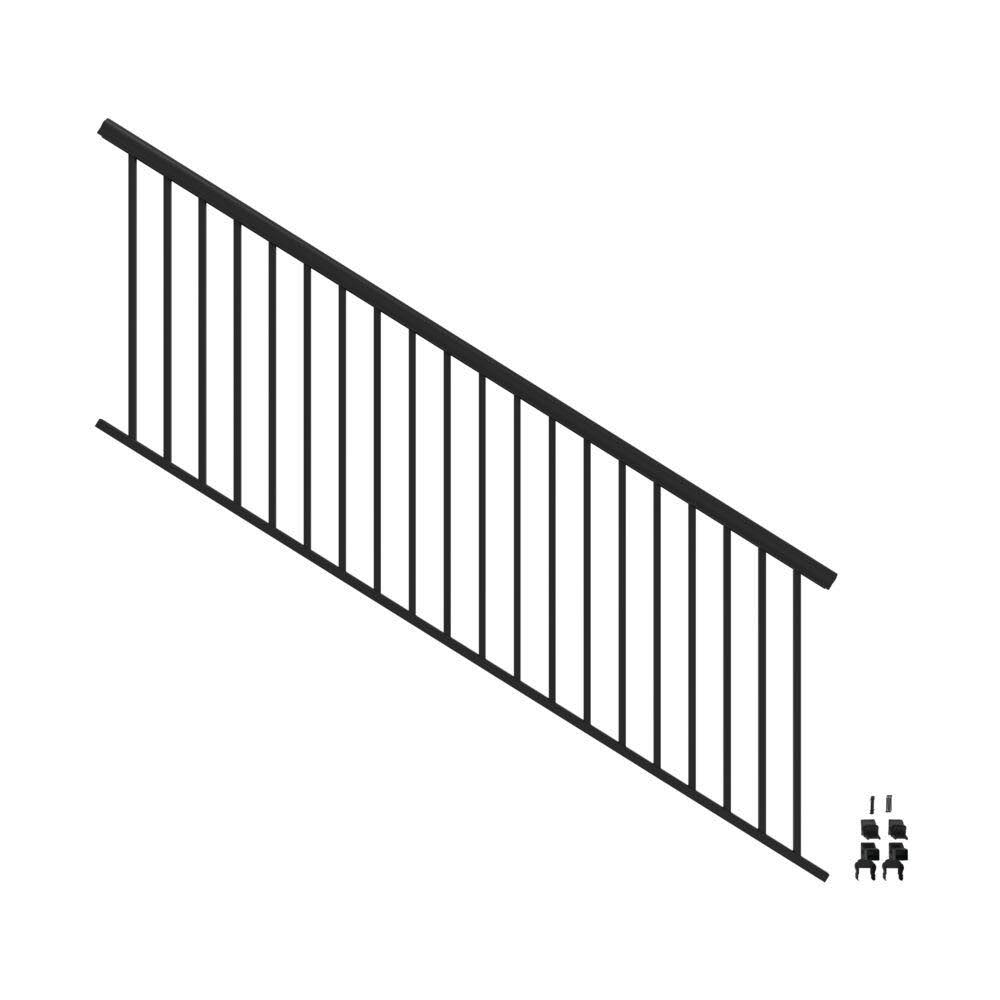 Matte Black Aluminum Decorative Rail Stair Kit Y3703