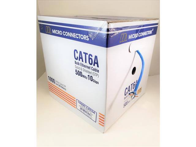 Solid Shielded Cat6a Bulk Ethernet Cable - Blue H618