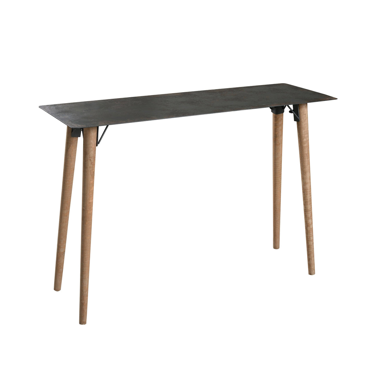 Rust Distressed Wood Console Table Z439435