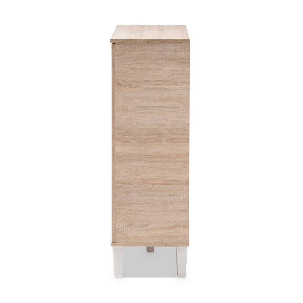 Oak and Grey Wood Storage Cabinet M7184