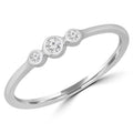 14K White Gold Three-Stone Engagement Ring Z655