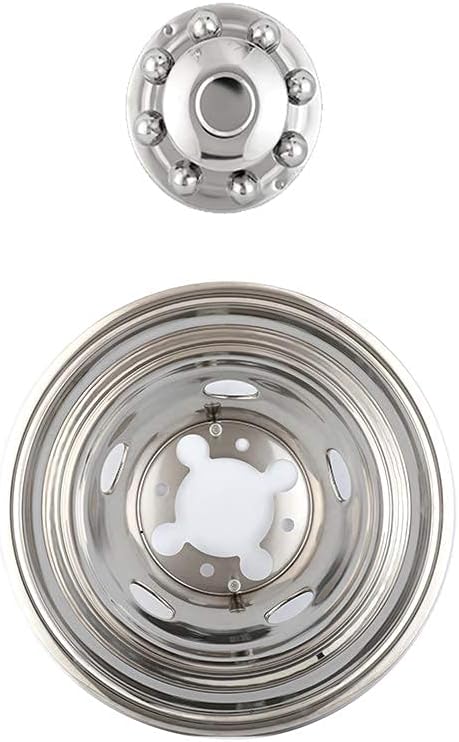4pcs 17 Stainless Steel Polished Wheel Simulators Hub Caps Rim Covers with Removable Centre Cap Y11495