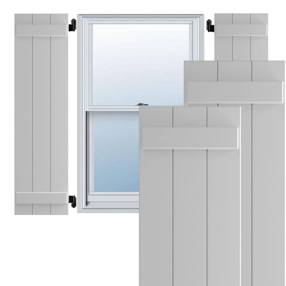 15x22W x 66x22H Exterior Composite Board-n-Batten Shutters (Per Pair), Primed A1485