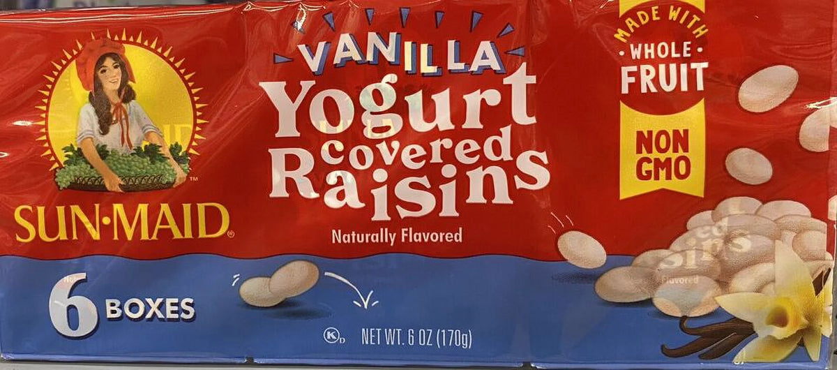Vanilla Yogurt Covered Raisins 30 Boxes E6285