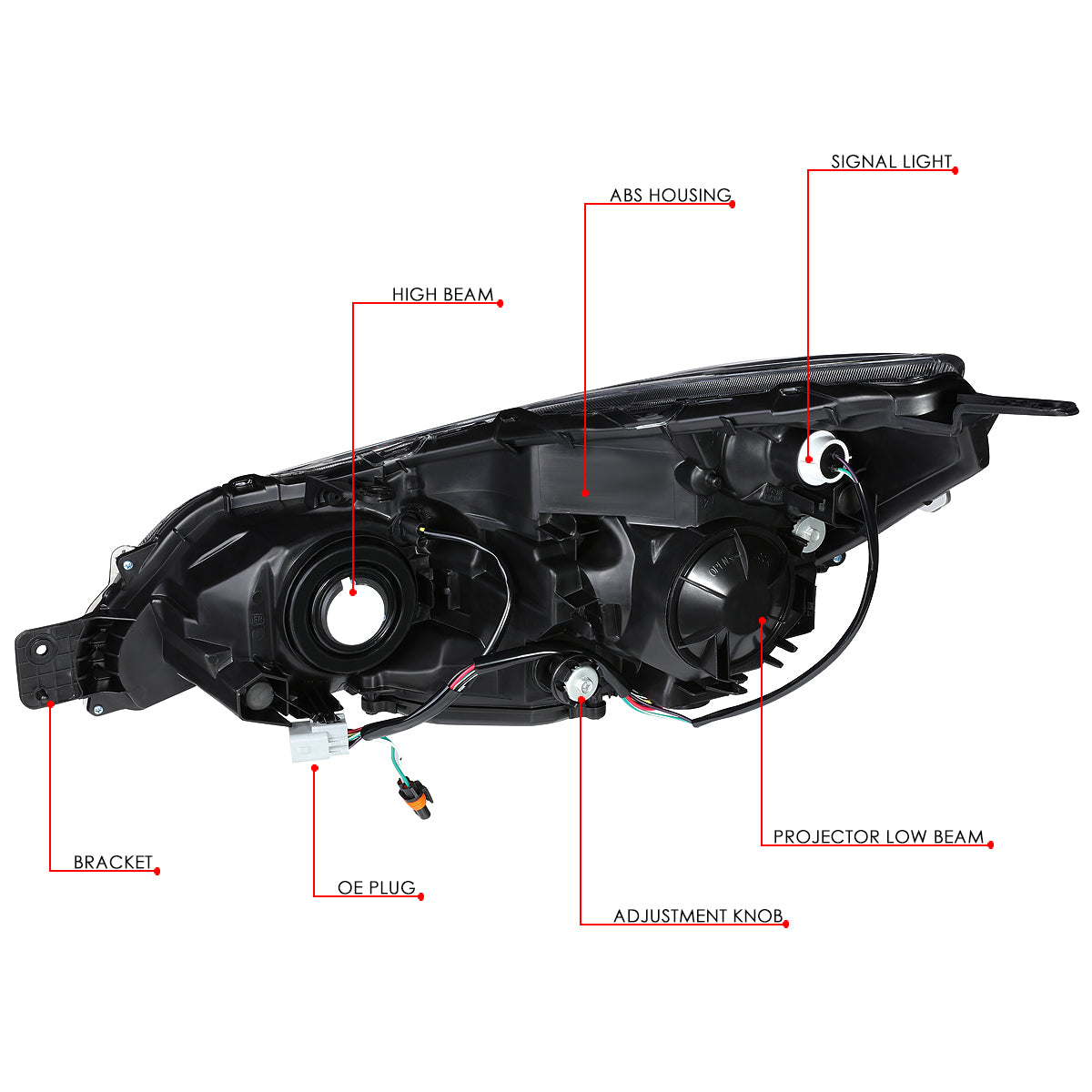 Pair Projector Headlight Chrome Housing Clear Side Headlamps Left + Right I8545