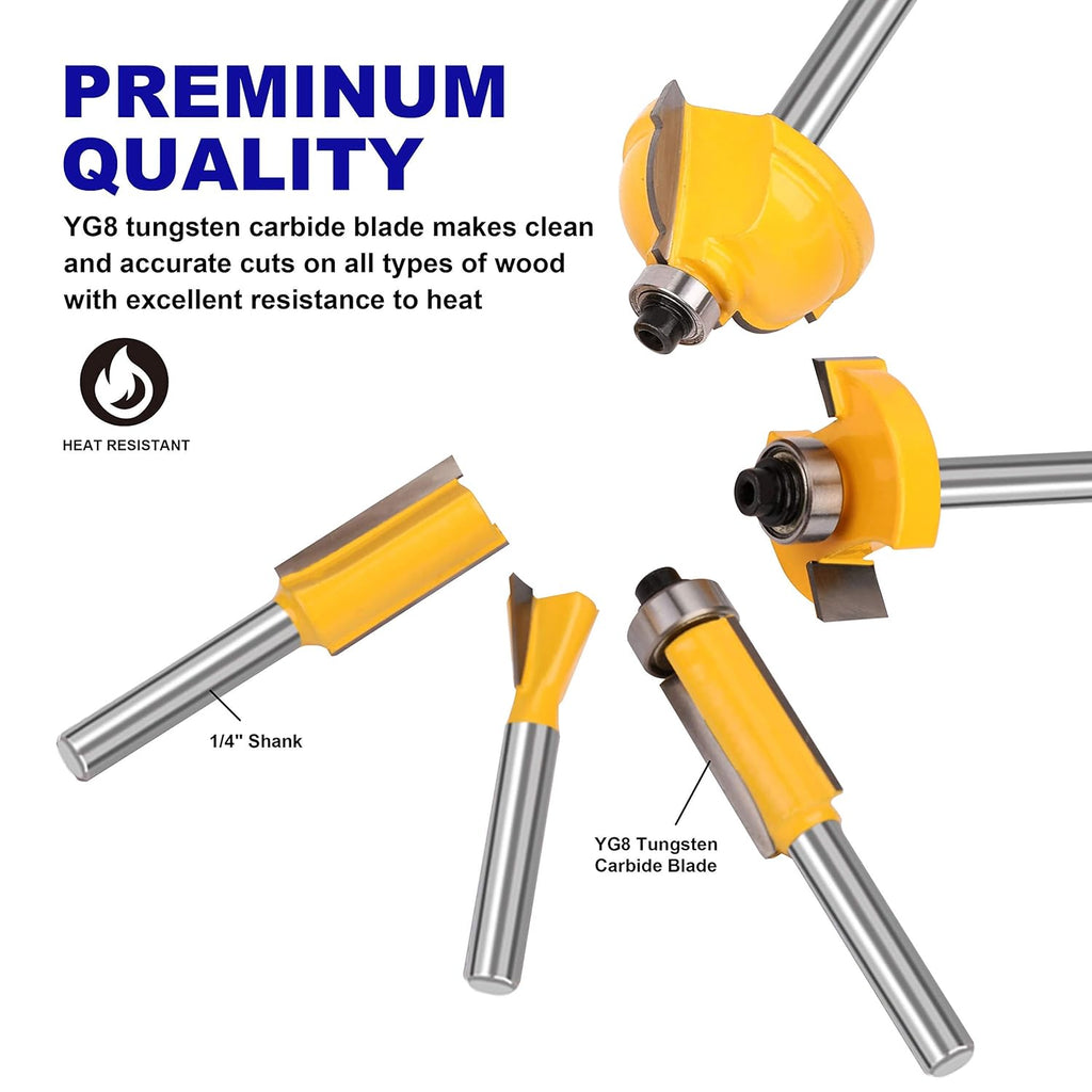 35 Piece Tungsten Carbide Router Bits Set with 1/4 Shank R159938