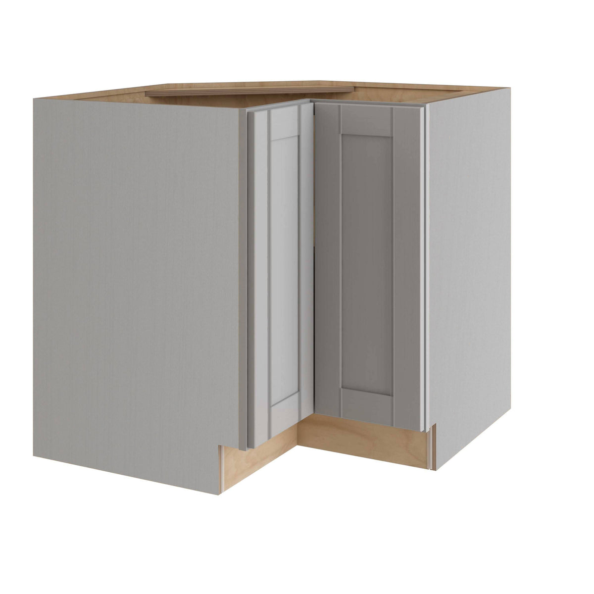 Veiled Gray Shaker Assembled Plywood 36 in. x 34.5 in. x 24 in. Easy Reach Corner Base Cabinet Y228066