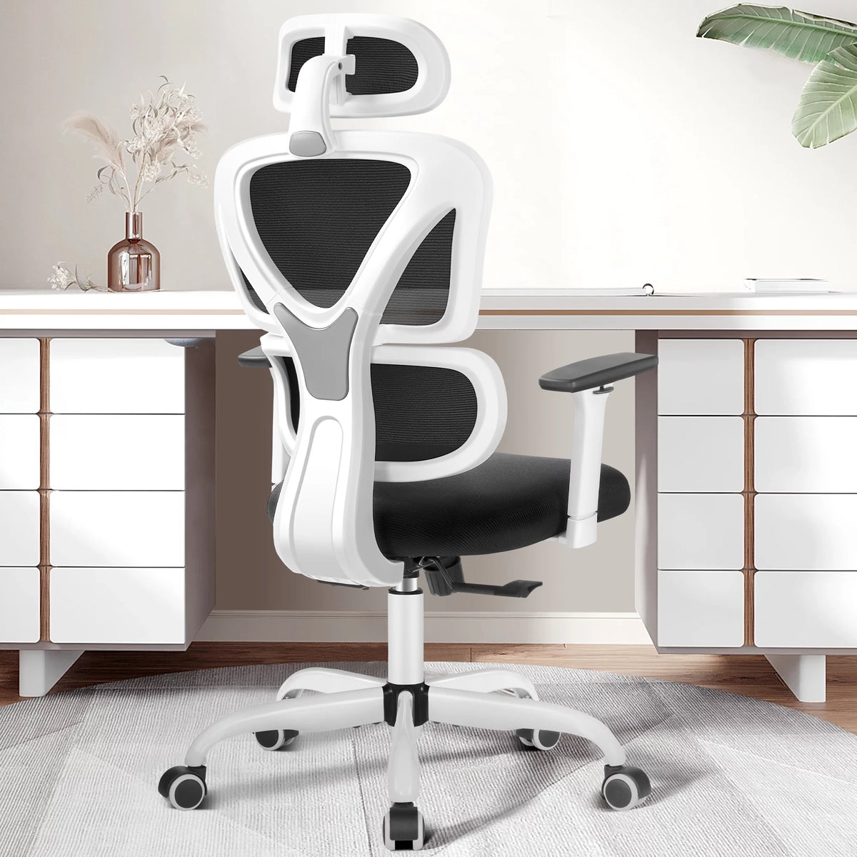 Black High Back Ergonomic Office Chair with Lumbar Support K425