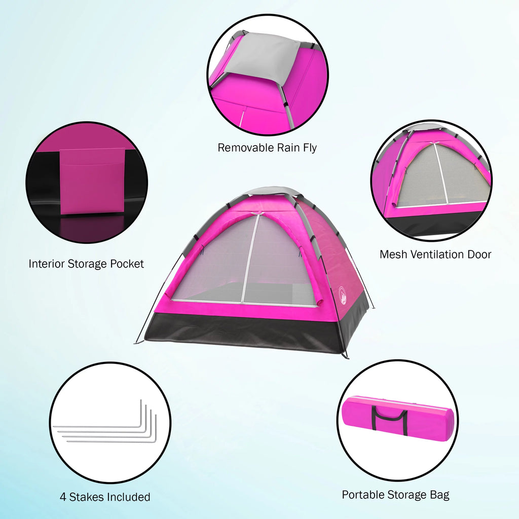 2-Person Camping Tent with Rain Fly and Carrying Bag N33888