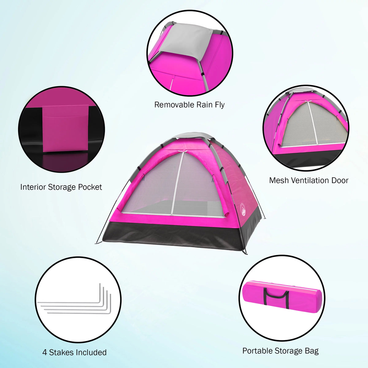 2-Person Camping Tent with Rain Fly and Carrying Bag N33888