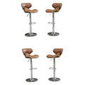 Faux Leather Swivel Barstool in Camel - Set of 4 R6582