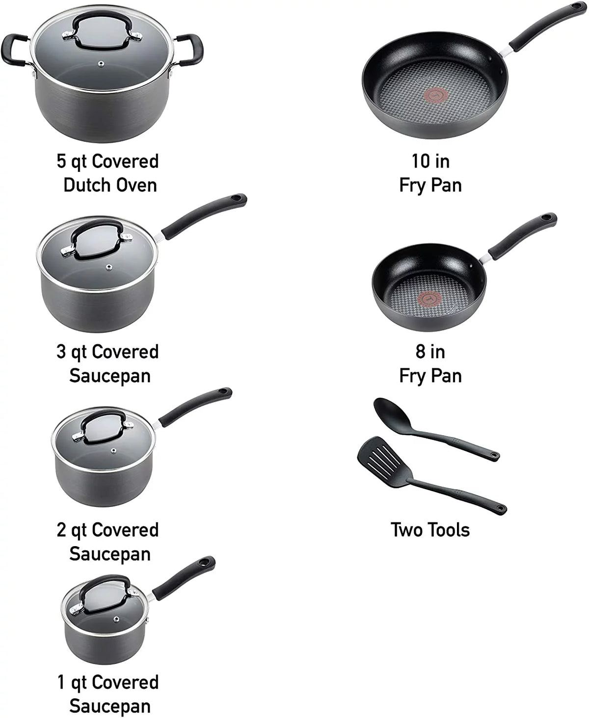 12 Piece Hard Anodized Nonstick Cookware Set Y186