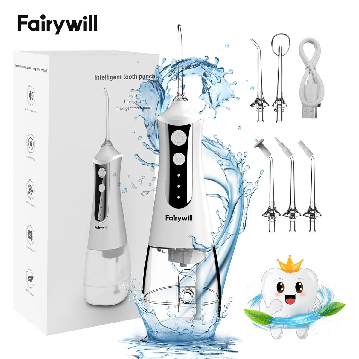 Cordless Water Flosser with 5 Modes 300ML Black N59875