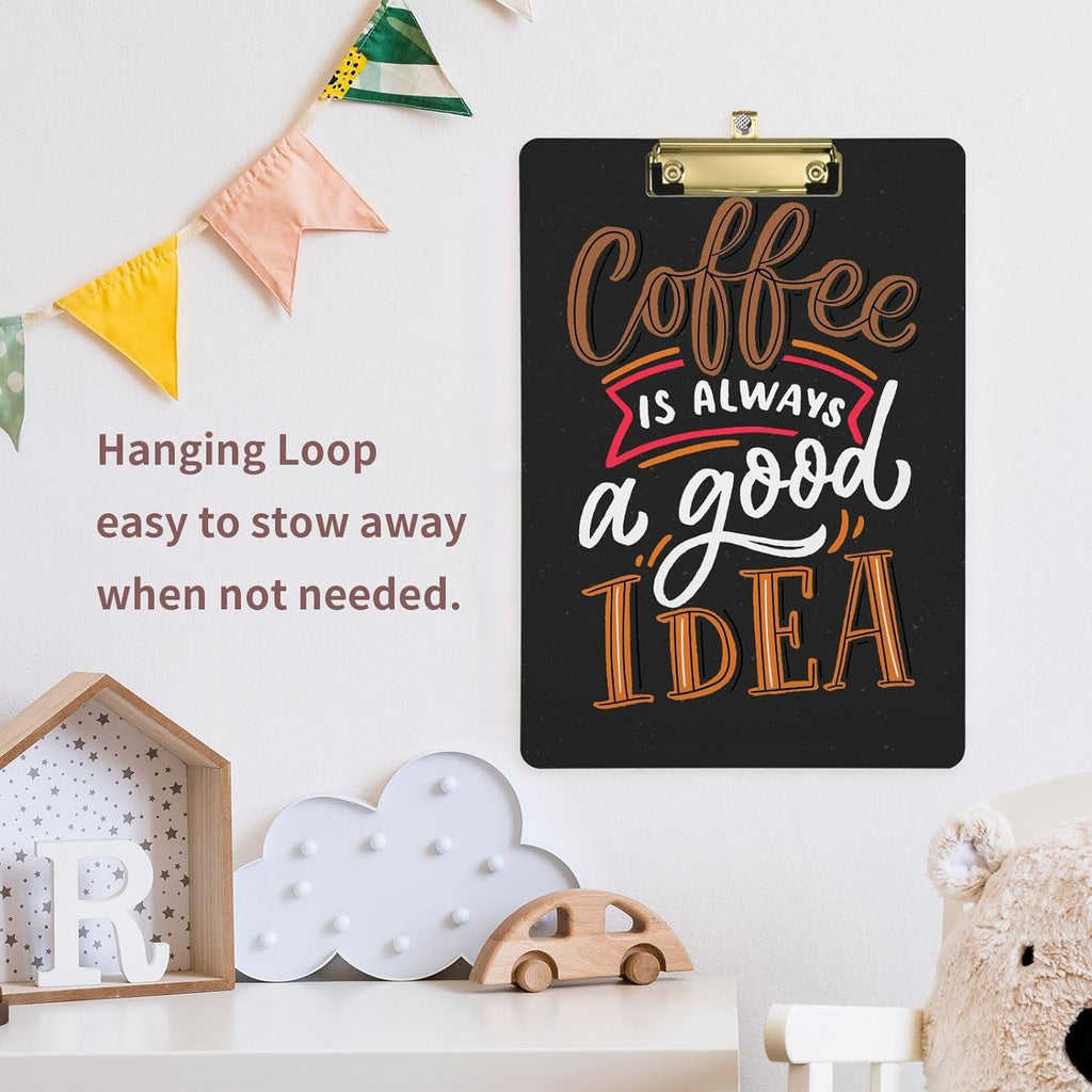 Acrylic Clipboard with Gold Clip, A4 Letter Size, 12.5 x 9 Inches C9798