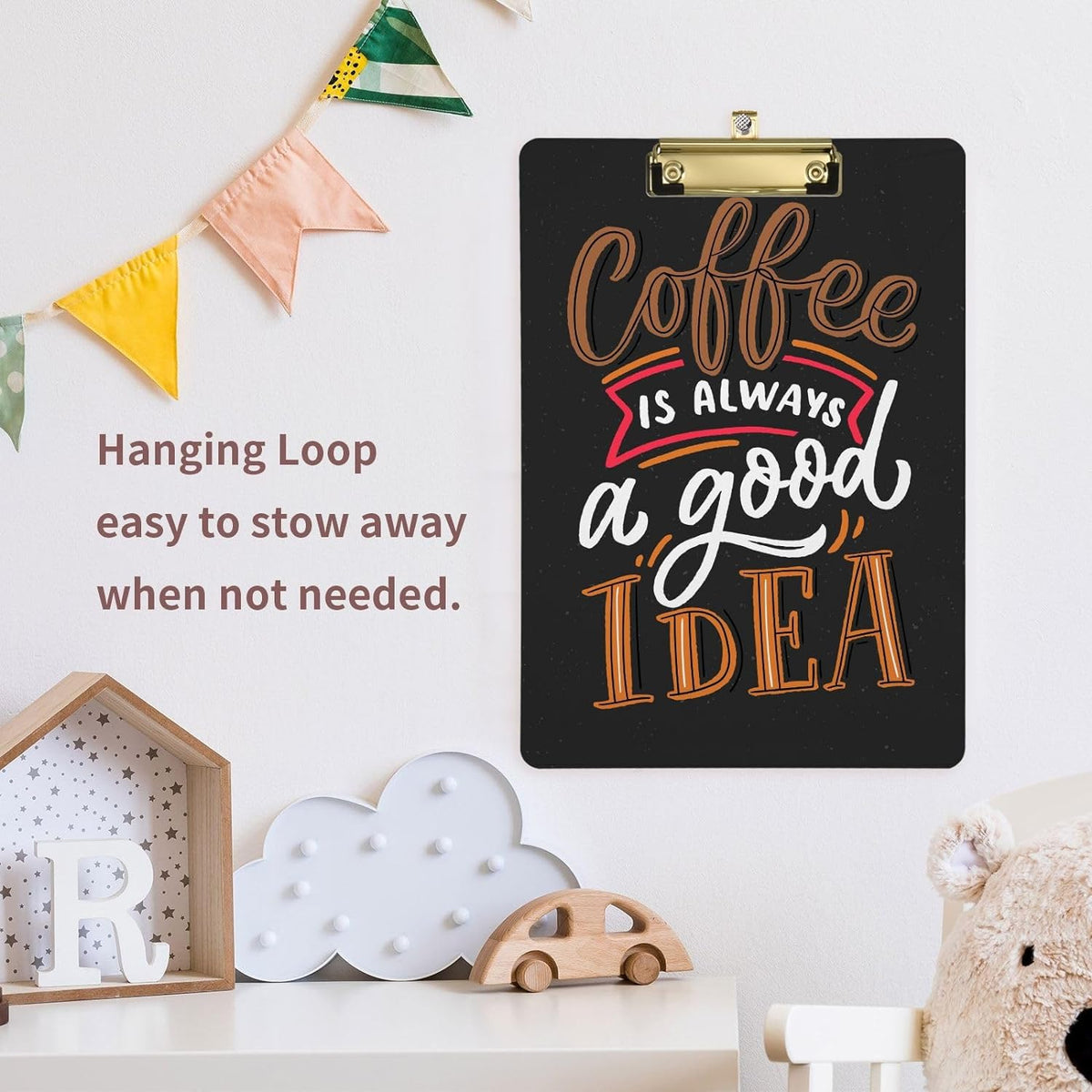 Acrylic Clipboard with Gold Clip, A4 Letter Size, 12.5 x 9 Inches C9798