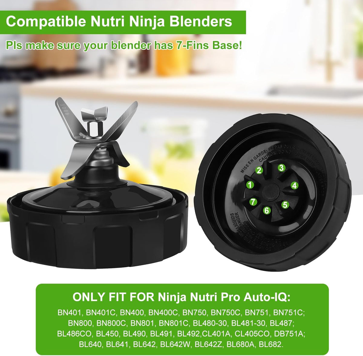 2 24oz Blender Cups with To-Go Lids and 7-Fins Extractor Blade J4606