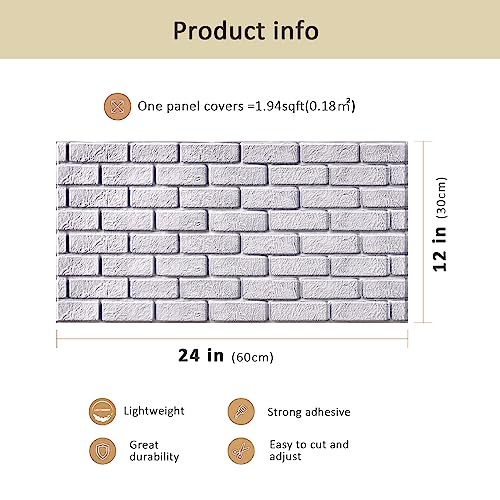 10Pcs 3D Wall Panels Peel and Stick PVC Faux Stone Backsplash Y2004