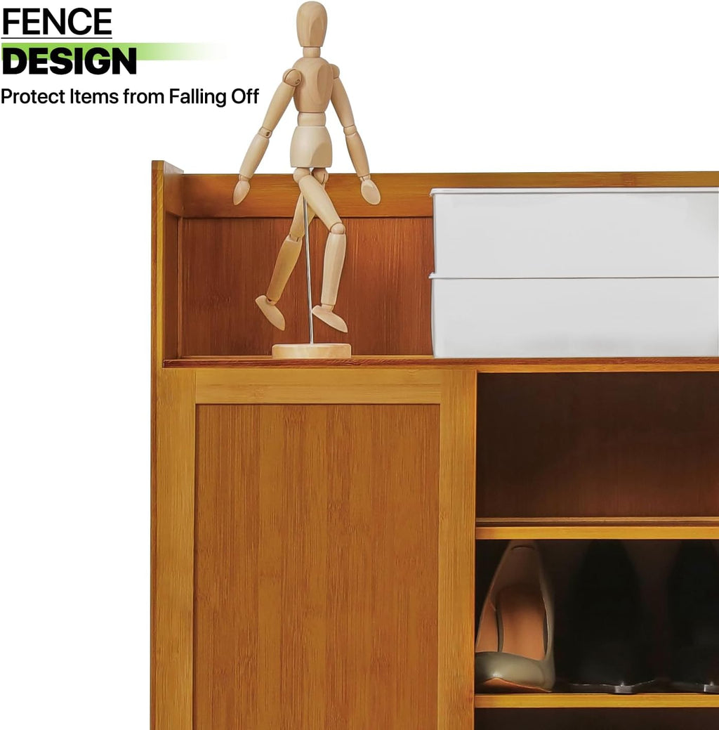 5 Tier Bamboo Shoe Cabinet with Doors J305