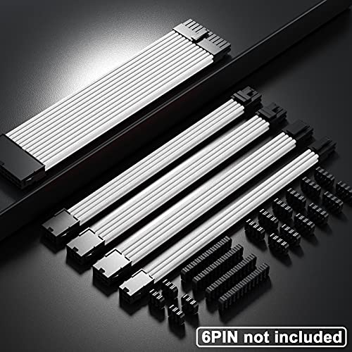 Black 5-Cable-Set 24Pin ATX CPU PCIE Cable Extension Kit E903802