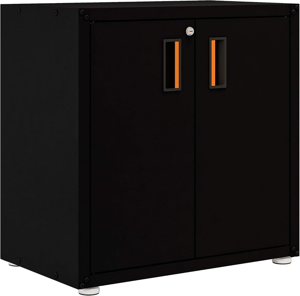 White and Grey Steel Cabinet with Two Doors P542930