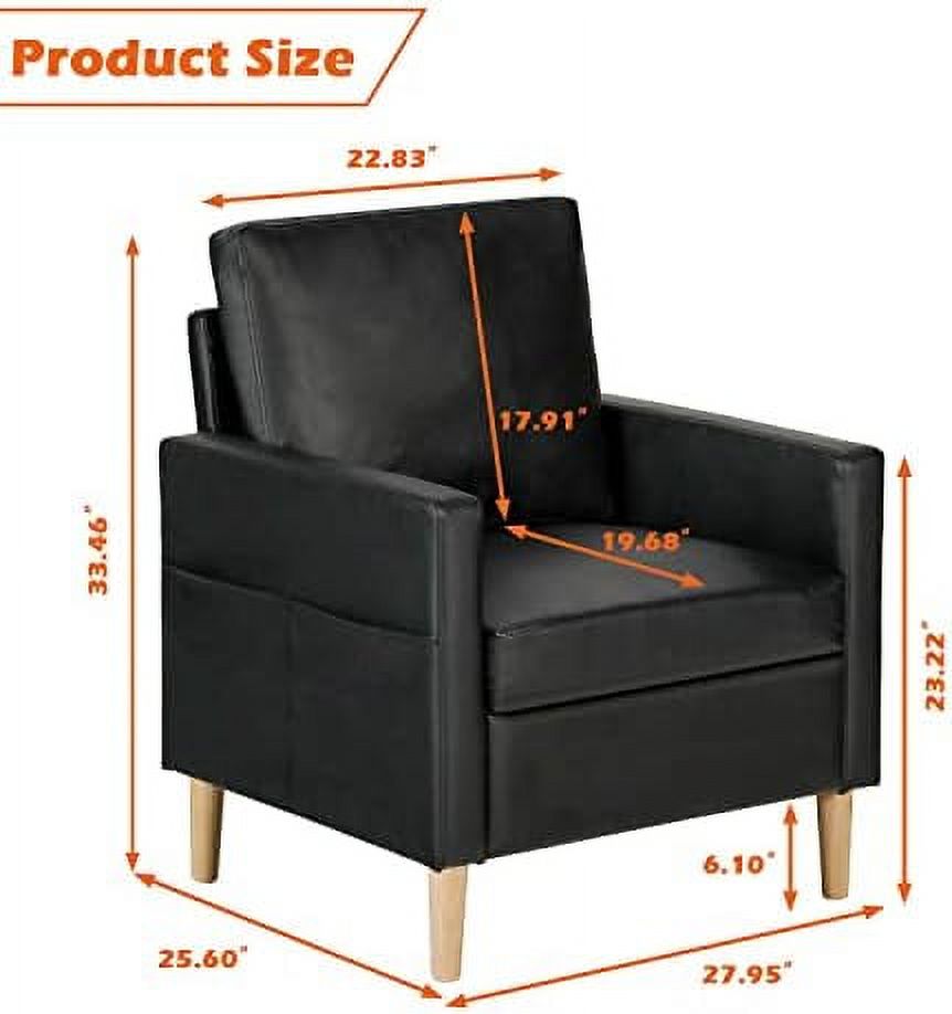 Black Faux Leather Accent Arm Chair X730952