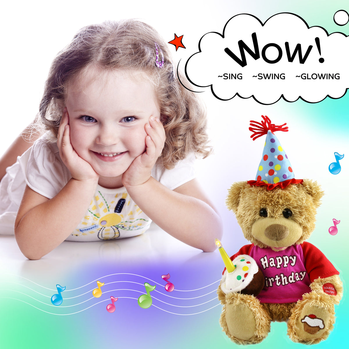 Brown 11'' Animated Stuffed Animal Singing Plush Toy U1960