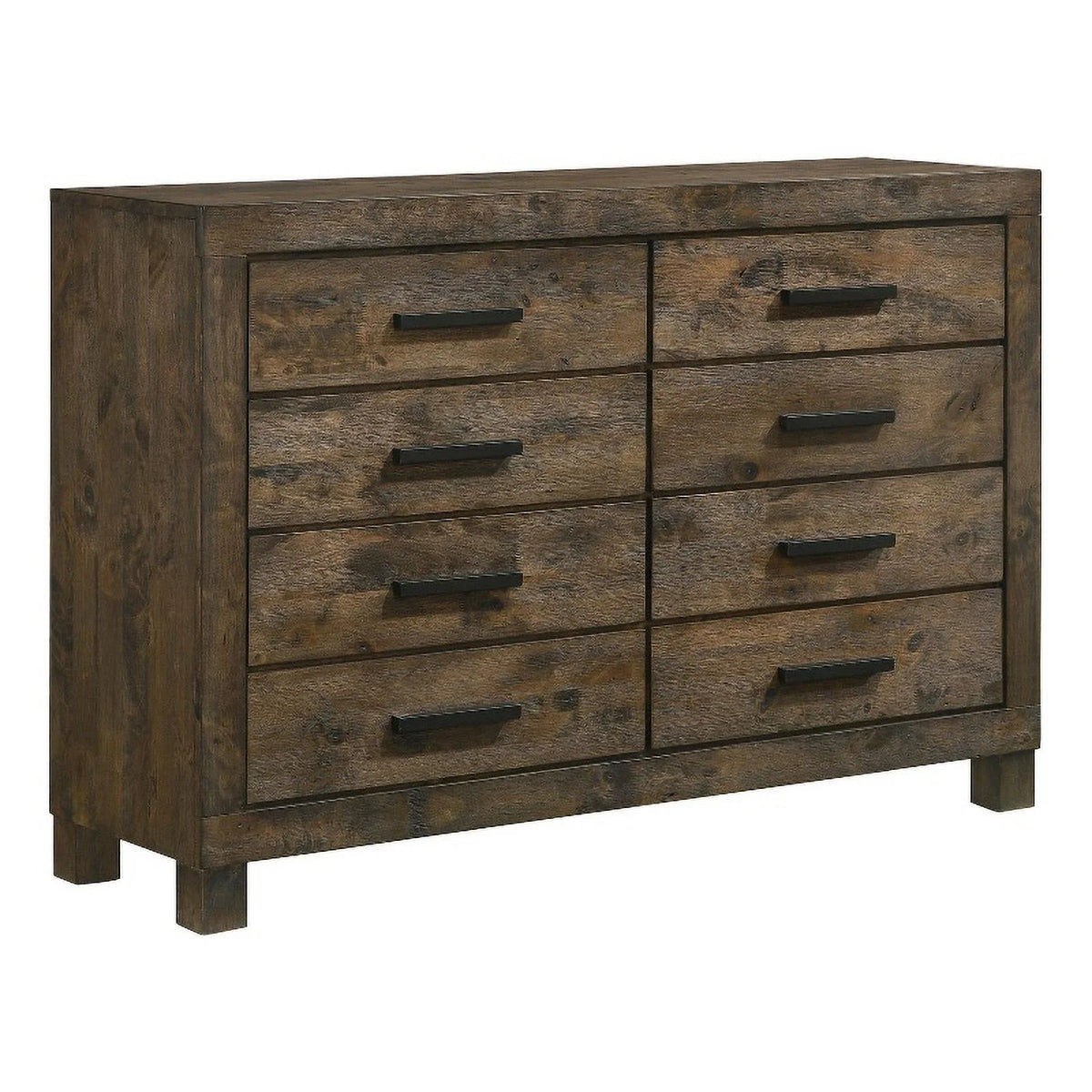 8 Drawer Farmhouse Wood Dresser Rustic Golden Brown B266