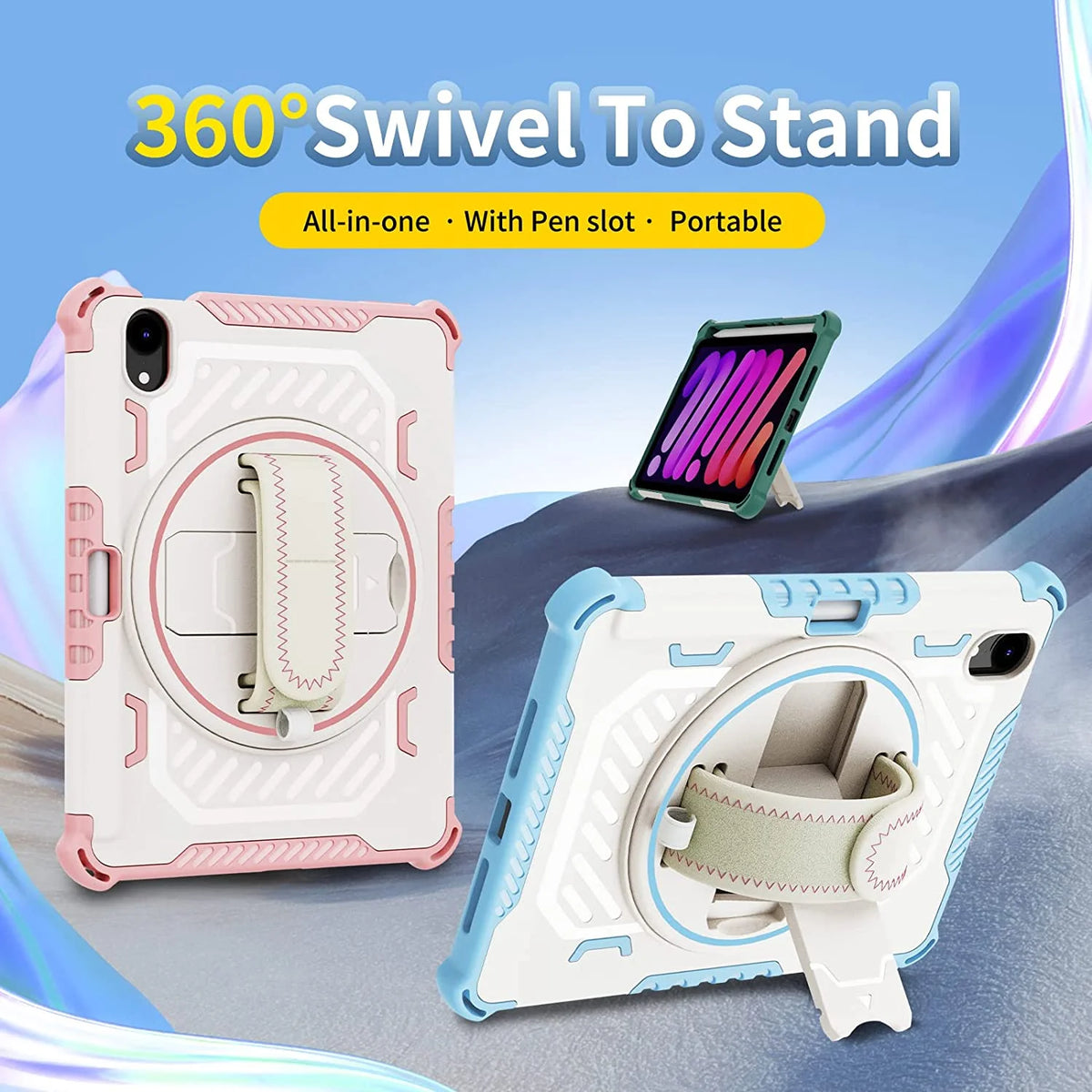 Heavy Duty Protective Case for iPad 10.9 Inch with Rotating Hand Strap & Stand X248750