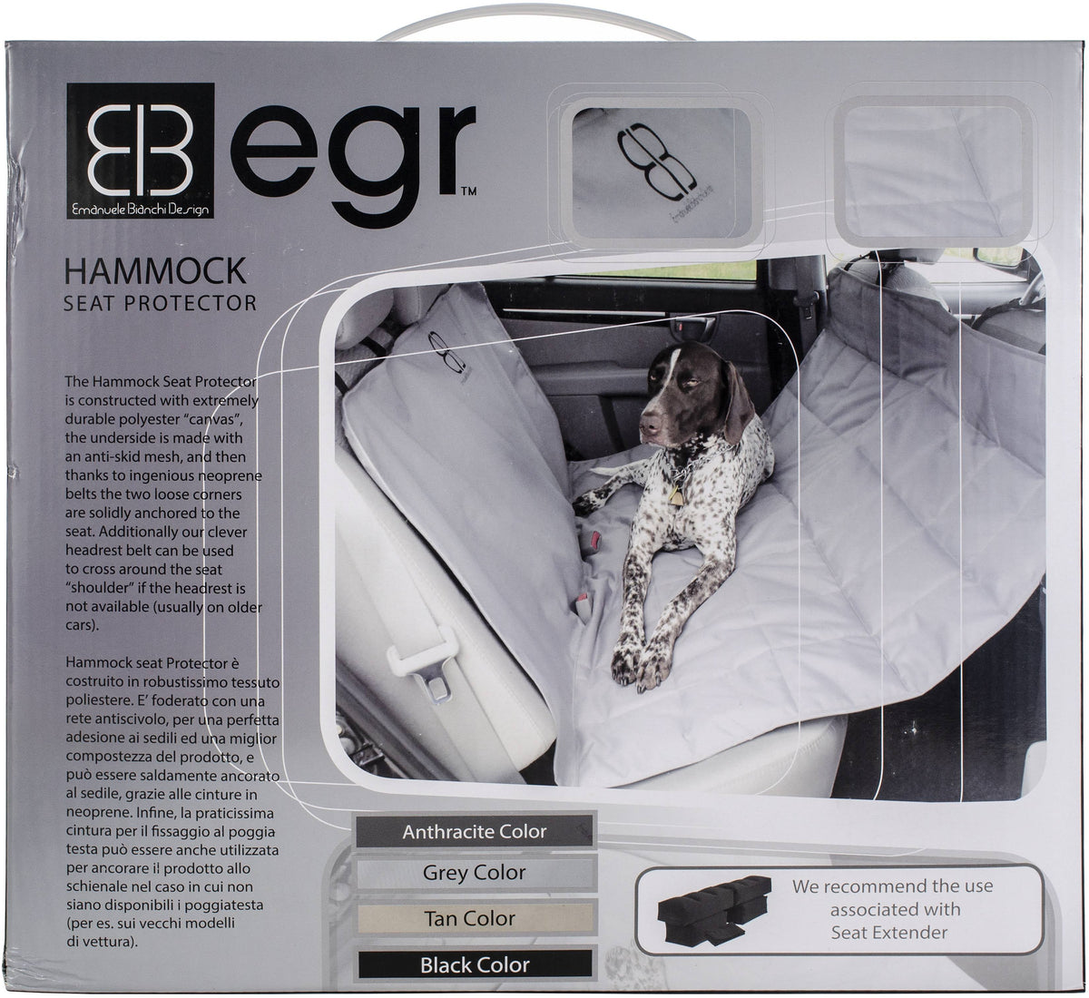 XL Black Car Seat Protector Hammock C626