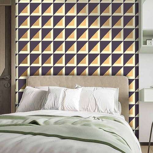 Brown Wall Sticker Geometry Lattice Line Wallpaper 118" X 110" N8236