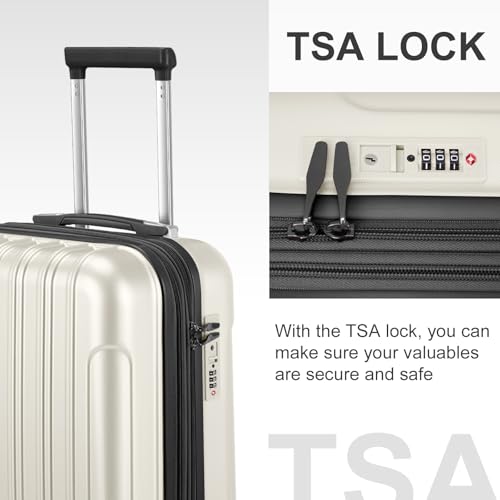 Expandable 2 Piece Hardshell Luggage Set with TSA Lock Spinner Wheels Black F404642