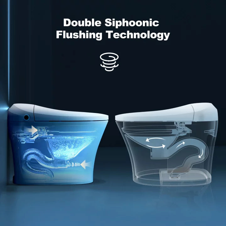 Smart Toilet with Heated Bidet, Dryer, Warm Water, Heated Seat, Auto Close, Tankless, Remote Control M18088