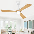 52'' White Ceiling Fan with Light and Remote Control W45386