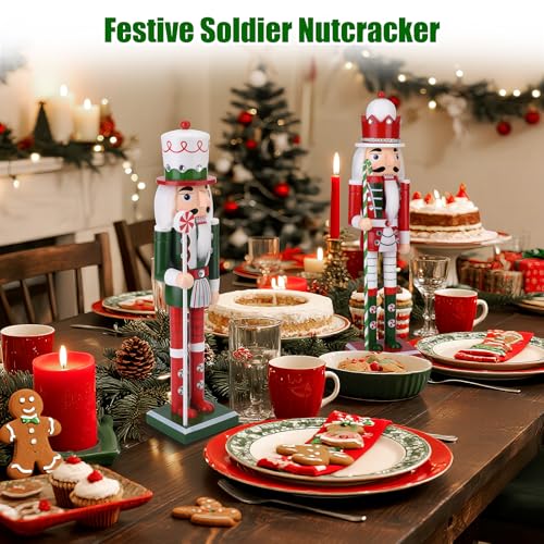 15 Inch Wooden Nutcracker Figure (Green) Z4939