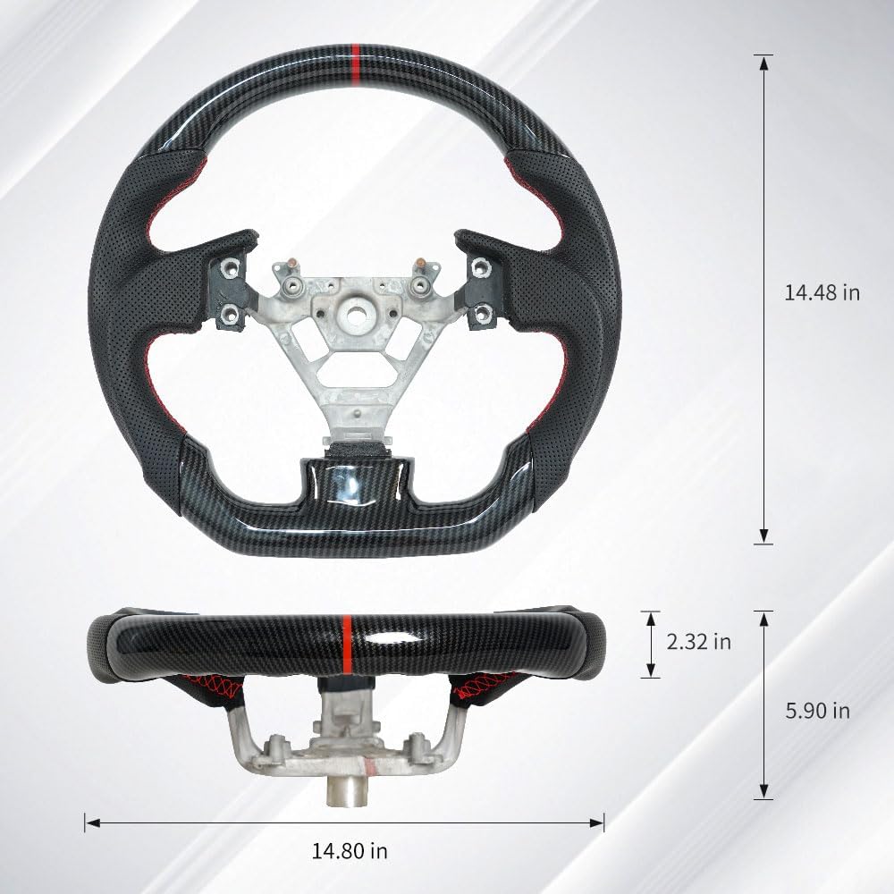 Carbon Fiber Perforated Leather Grip Steering Wheel V2262