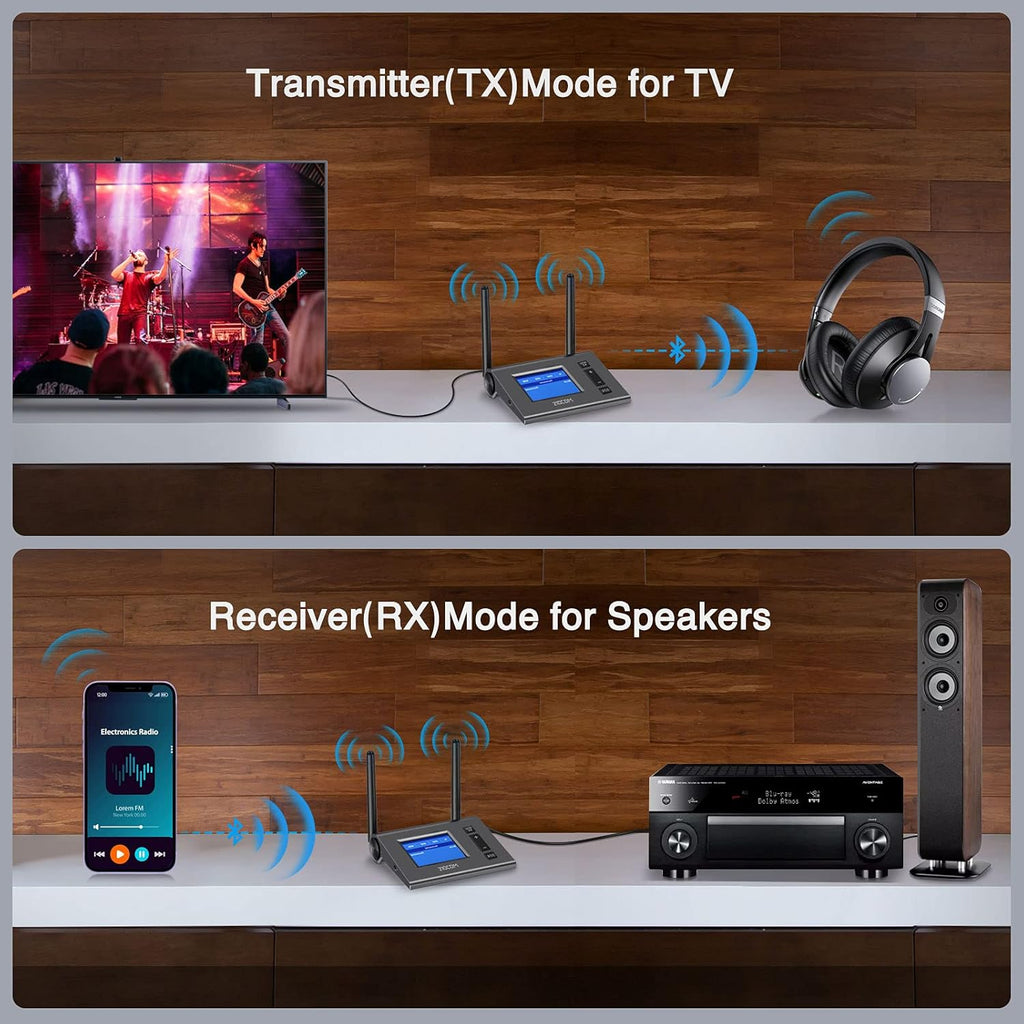 Bluetooth Transmitter Receiver Wireless Audio Adapter with LCD Display M3323