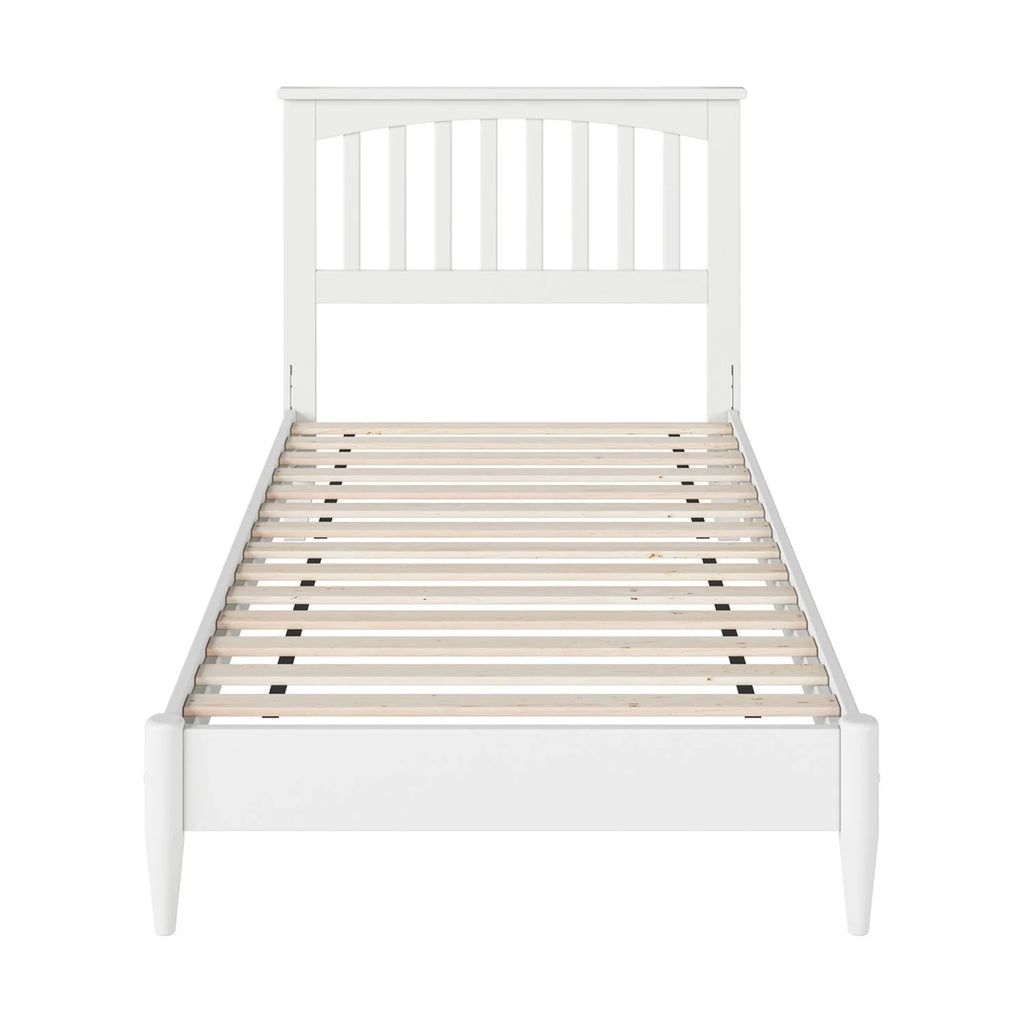 White Twin XL Solid Wood Low Profile Platform Bed L984864