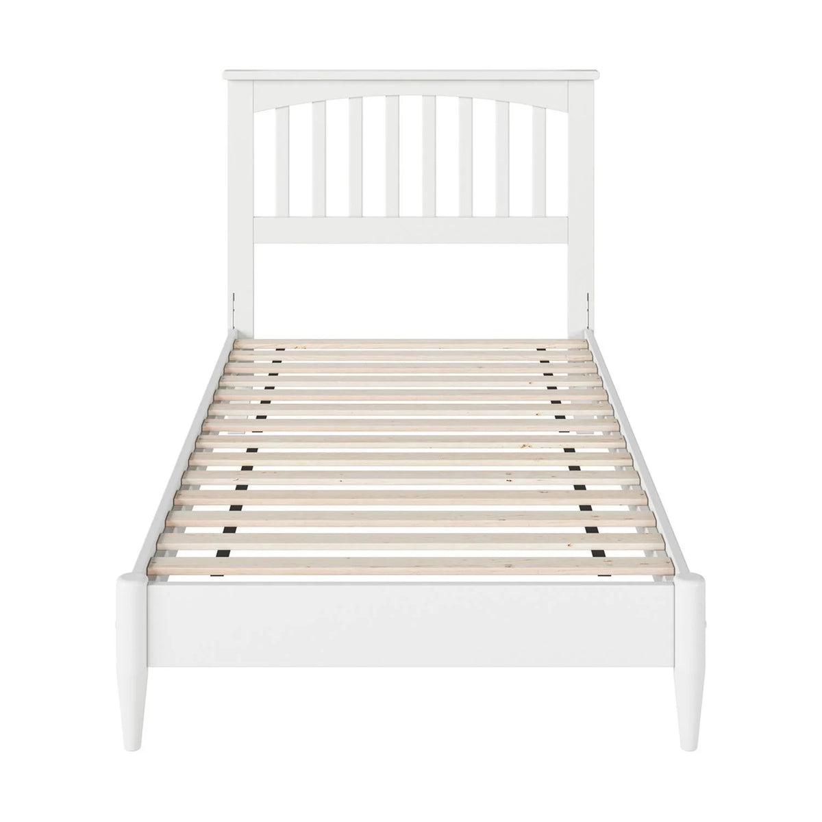White Twin XL Solid Wood Low Profile Platform Bed L984864