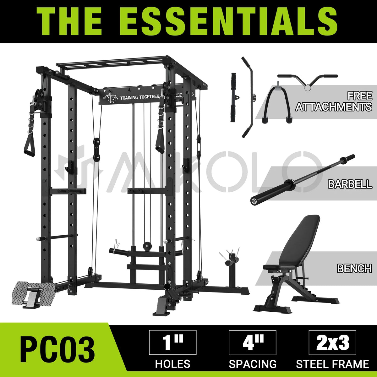 Power Rack Cage with Cable Crossover Machine J2689