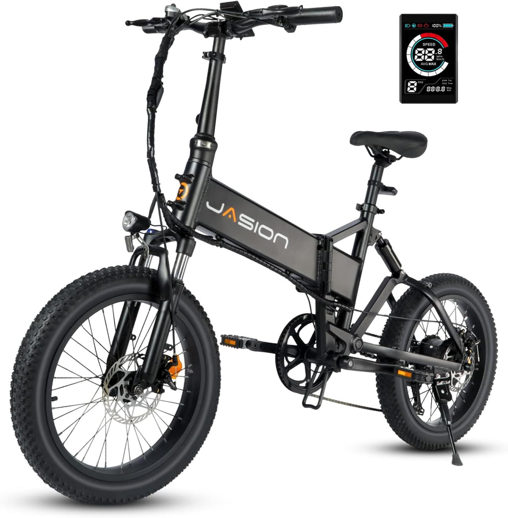 Electric Bike, 500W Motor, 26MPH Max Speed, 48V 10AH Removable Battery, 20" Fat Tire, Dual Shock Absorber, Shimano 7-Speed T395