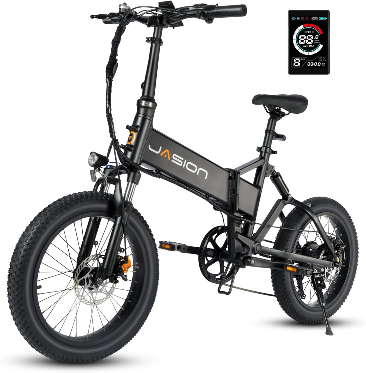 Electric Bike, 500W Motor, 26MPH Max Speed, 48V 10AH Removable Battery, 20" Fat Tire, Dual Shock Absorber, Shimano 7-Speed T395